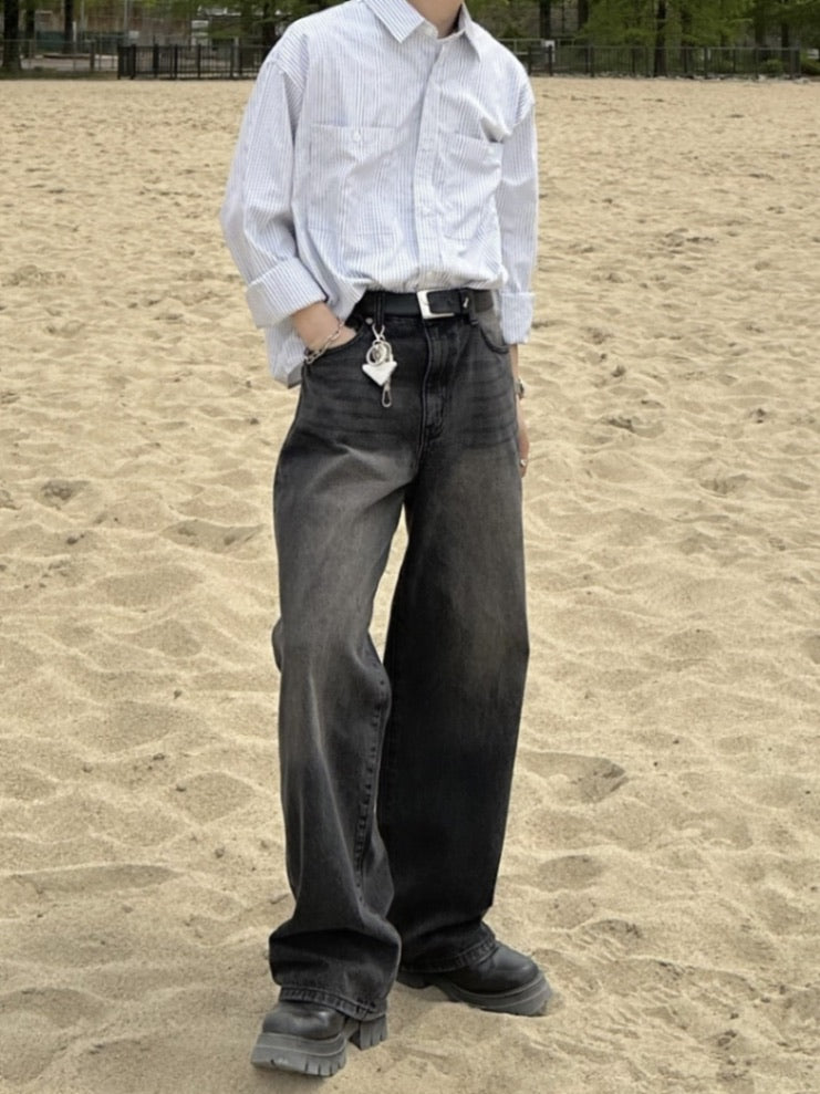 大阪店WEB限定受注制【Chikashitsu +】vintage color wash wide denim