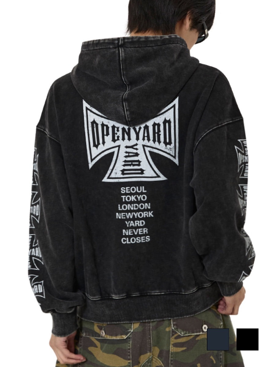 OY】CROSS FADE WASHED HOODIE ZIP UP – PRESSING WEB SHOP