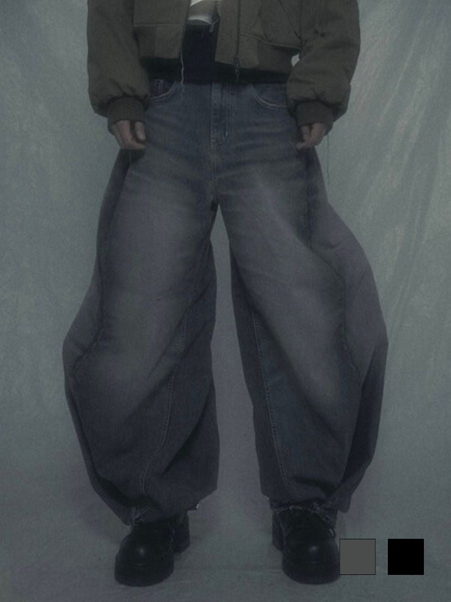 SURGERY】surgery double folding over wide baggy jeans ver.2