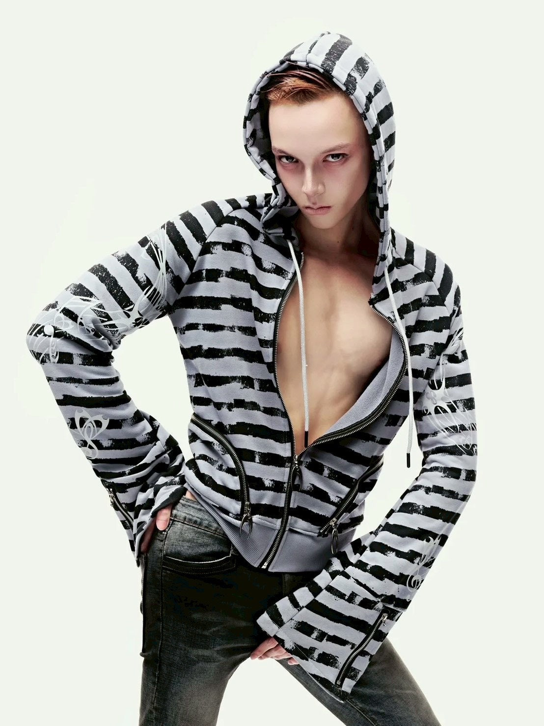 Cozy world Wide】Cozy Stripper zip up hoodie – PRESSING WEB SHOP