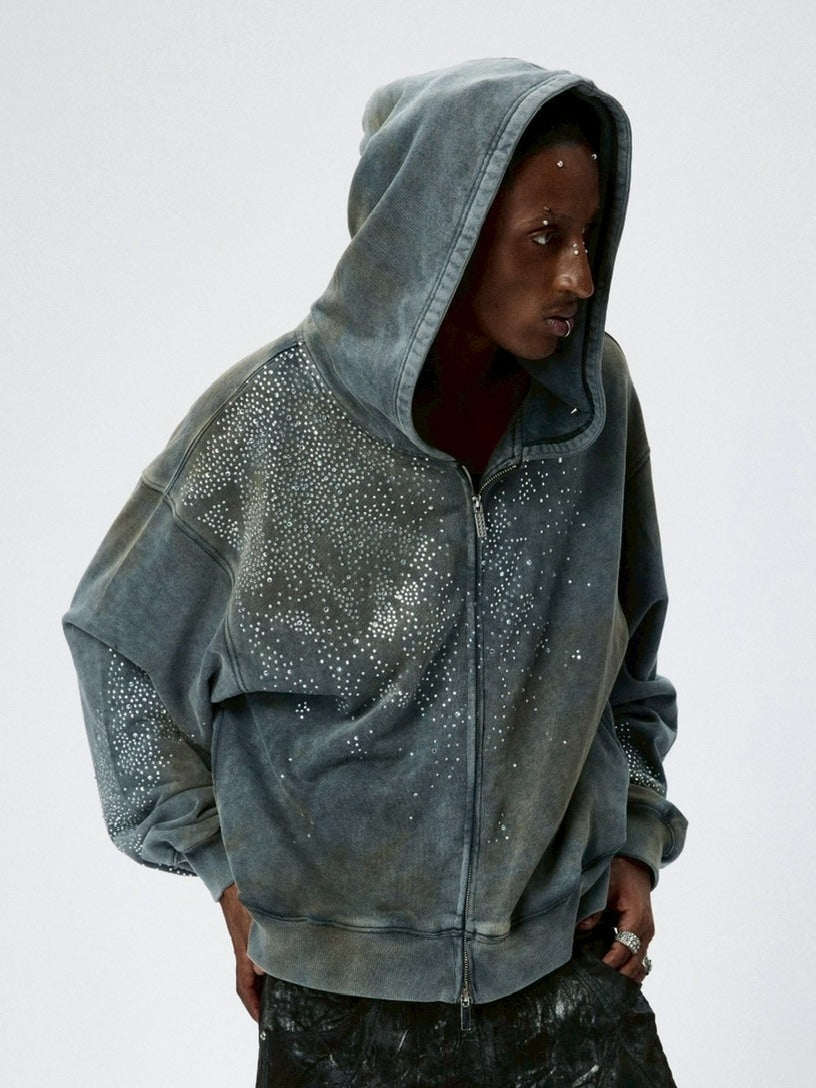 DND4DES】DIAMOND DISTRESSED ZIP-UP HOODIE – PRESSING WEB SHOP