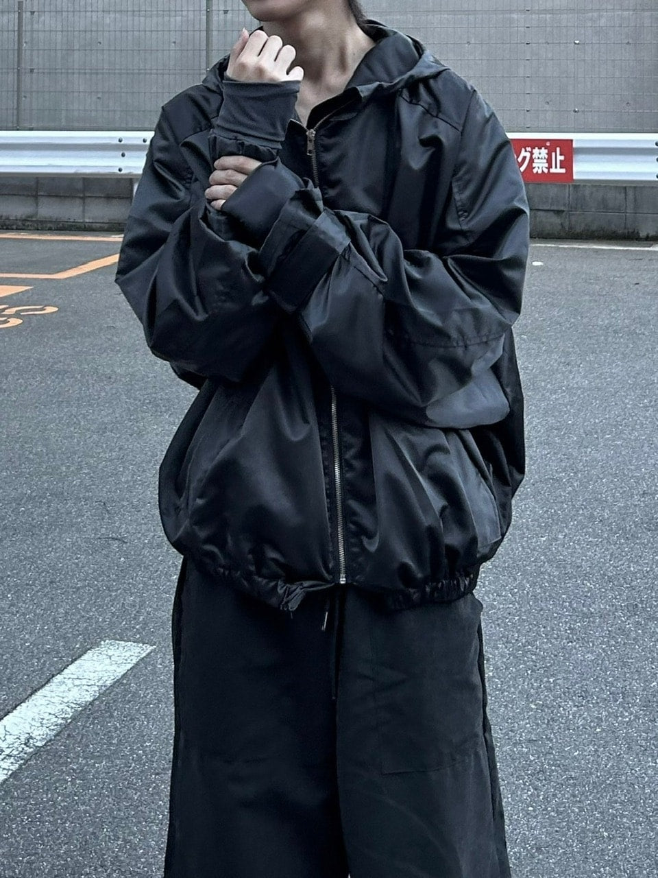 大阪店WEB限定受注制【Chikashitsu +】double sleeve zip up hoodie