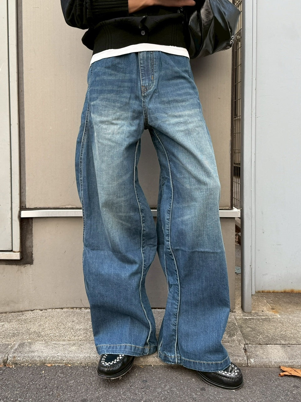 Chikashitsu +】side wave design denim pants – PRESSING WEB SHOP