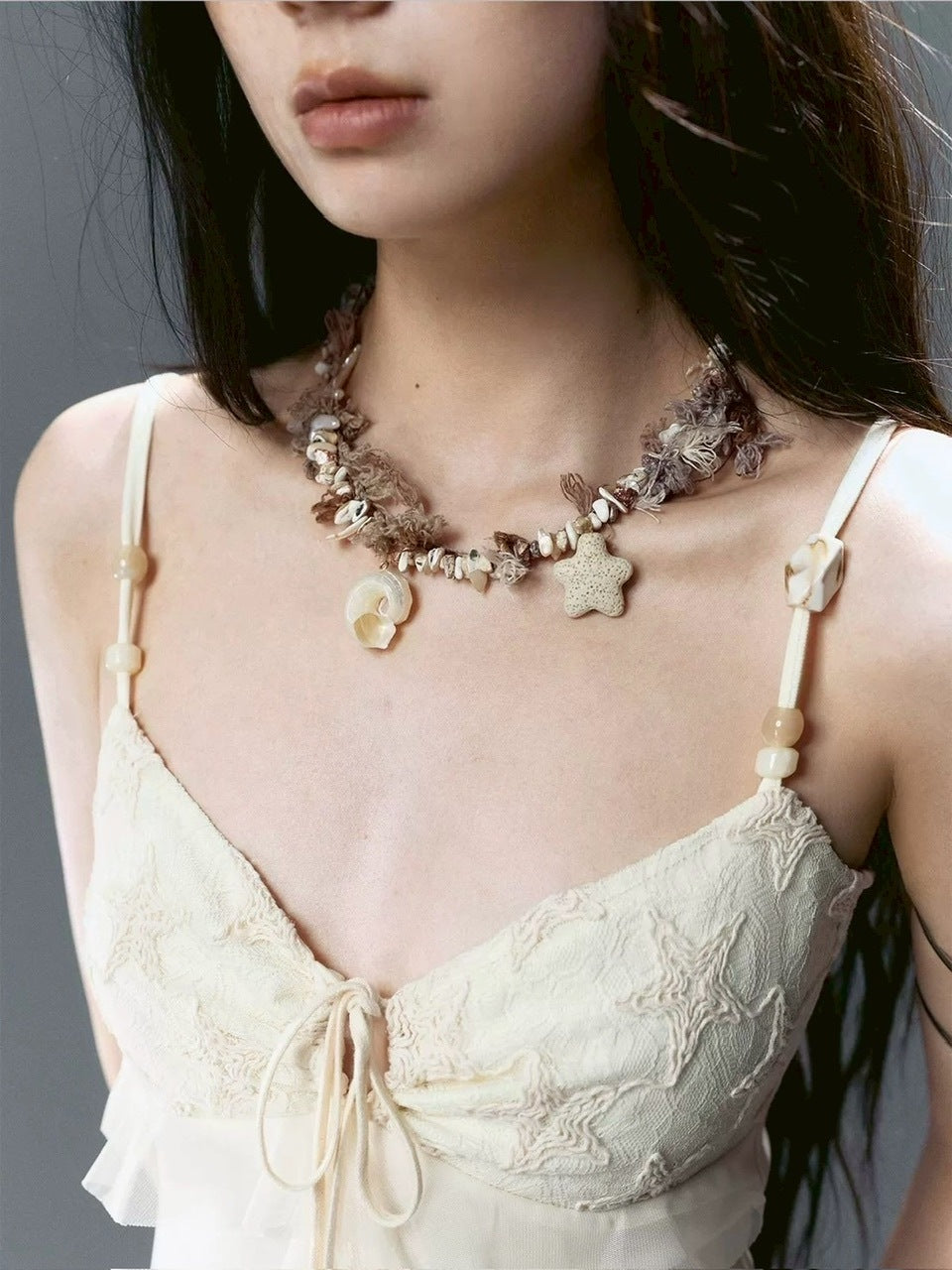 パール&クリスタルビーズ フリンジネックレス Cest Nous】Fringe Star Necklace – PRESSING WEB SHOP