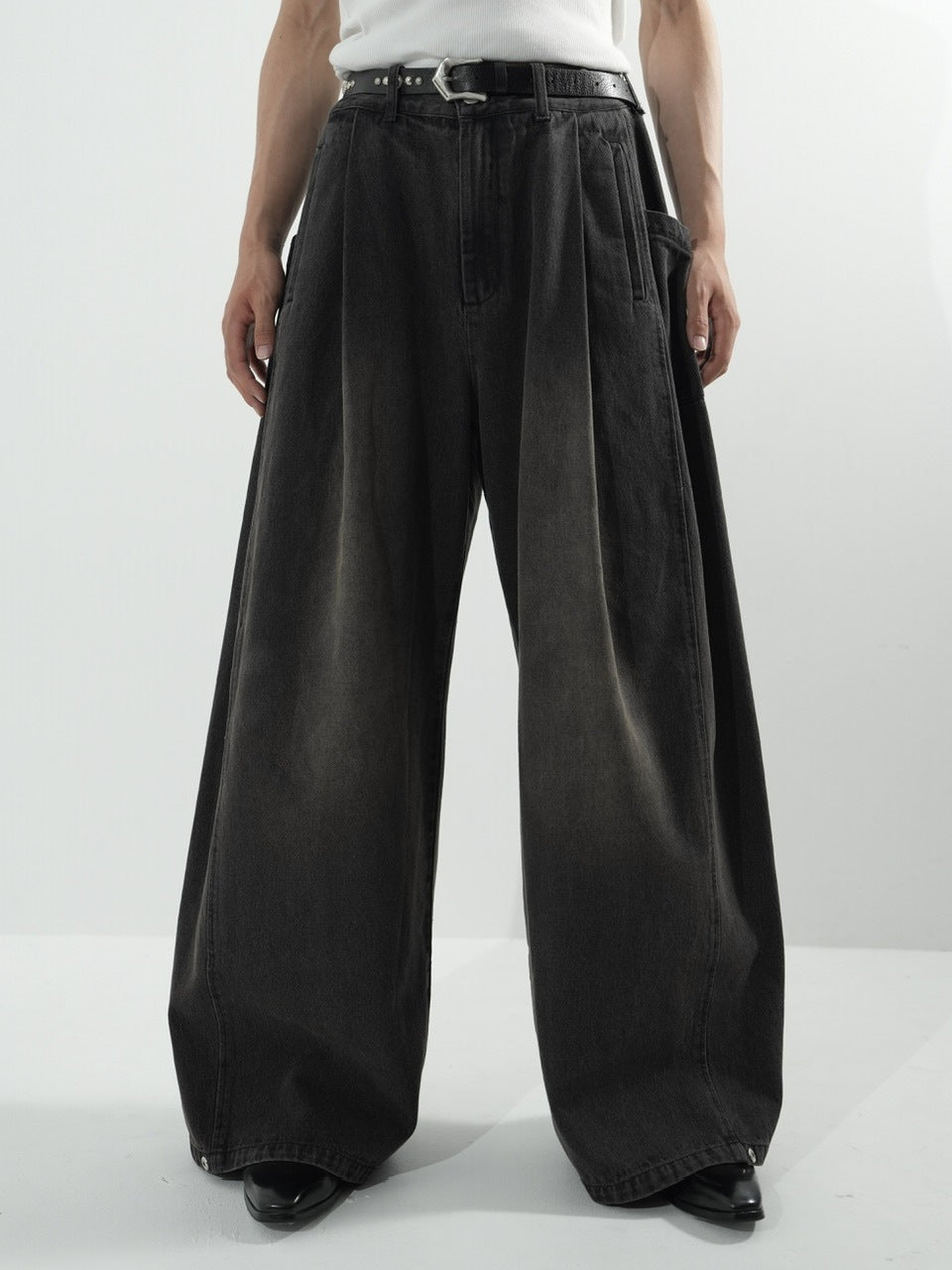 CS】side tuck drape denim pants – PRESSING WEB SHOP