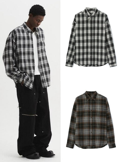 DNSR】Oversized flannel check shirt – PRESSING WEB SHOP