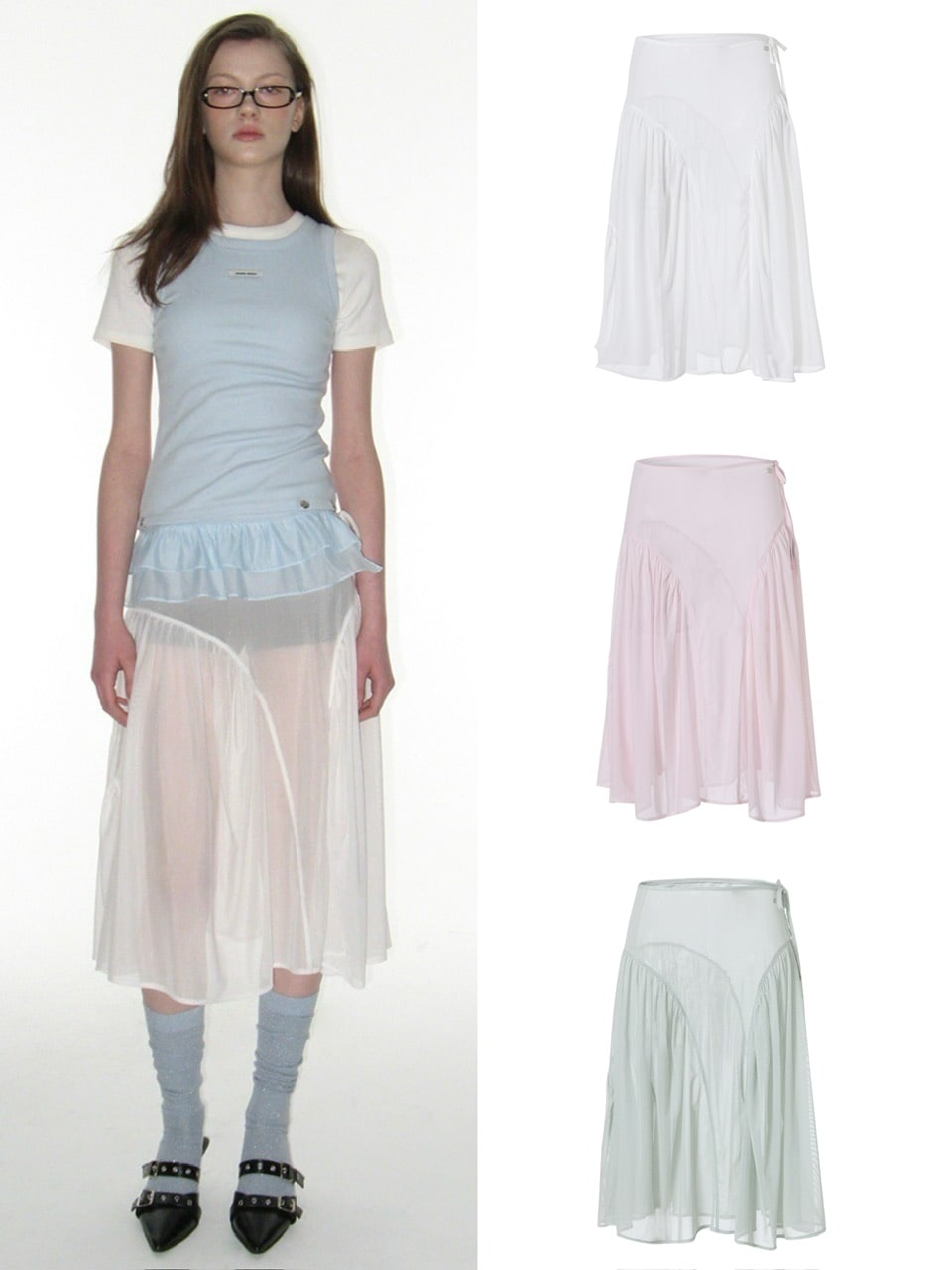 CRANK】SHEER FRILL LAYERED SKIRT – PRESSING WEB SHOP