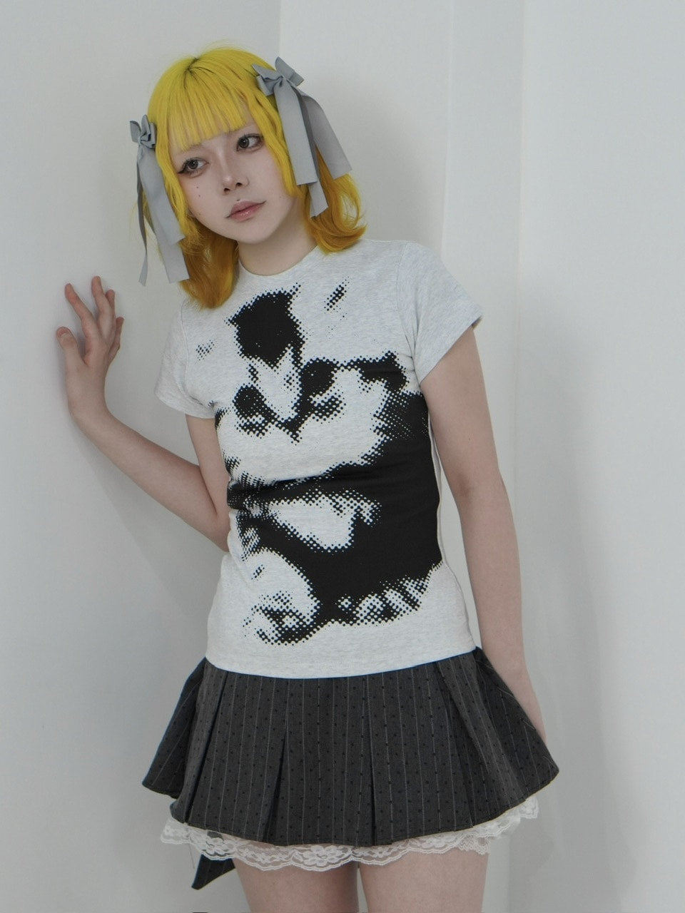 国際配送【Nerd out XU】mosaic cat tee (2color) / 【ナードアウト