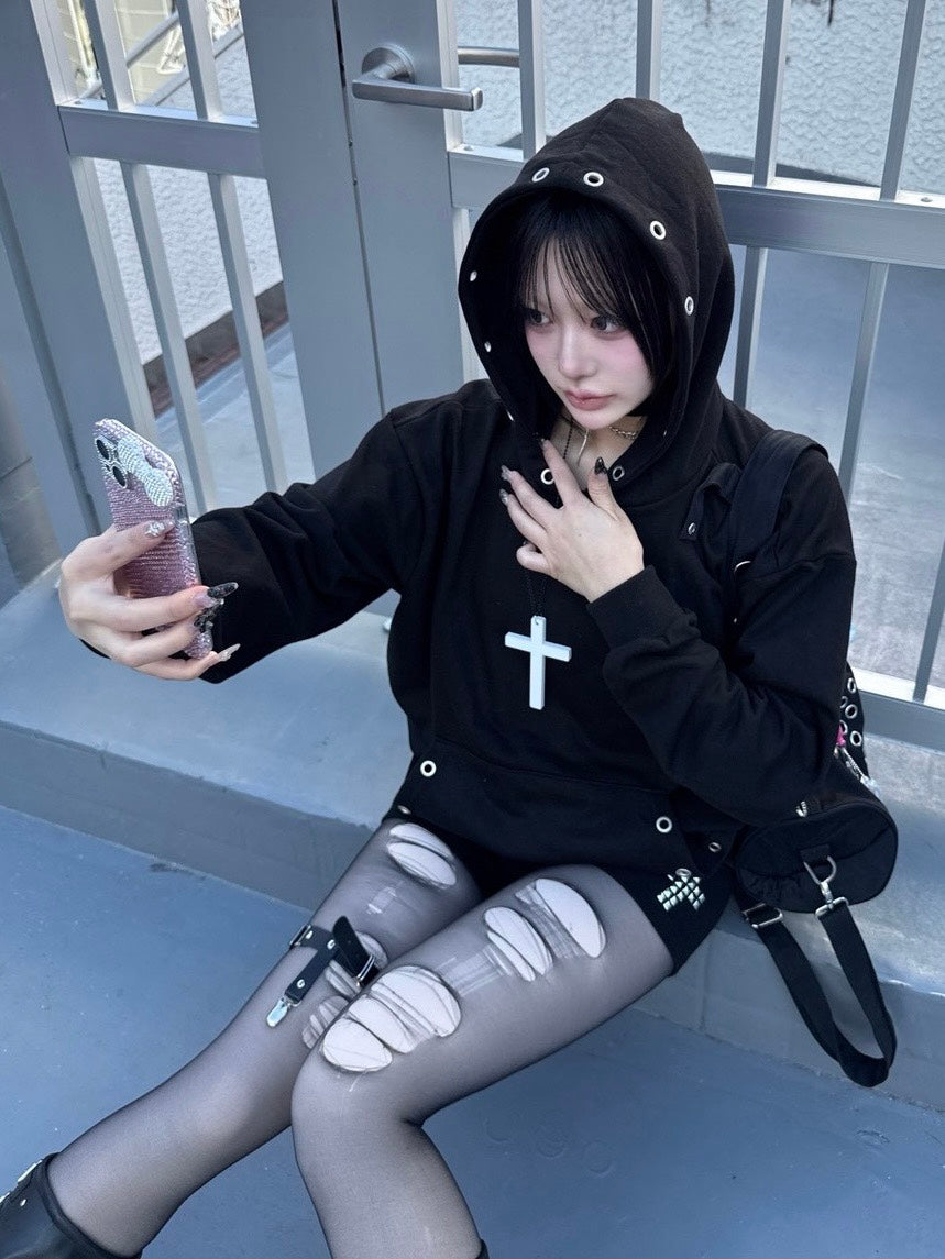 受注制【nmtc+】Eyelet hoodie (2color) – PRESSING WEB SHOP