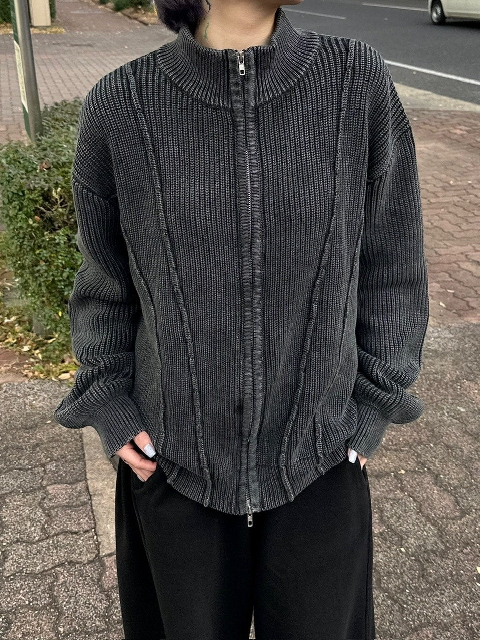 受注制【youll】wash double zip knit (2color) – PRESSING WEB SHOP