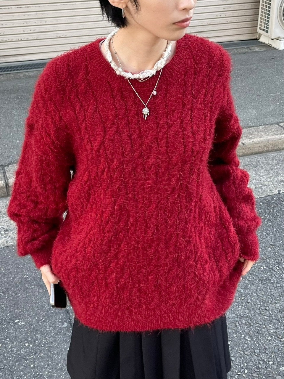 受注制【Chikashitsu +】angora like cable knit (3color) – PRESSING