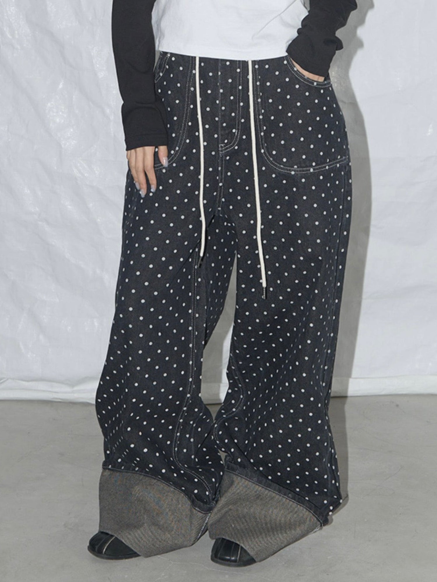 パンツ fancy club String Dot Roll-Up Pants FANCY CLUB】STRING DOT ROLL-UP PANTS – PRESSING WEB SHOP