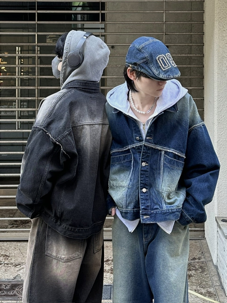 受注制【Chikashitsu +】vintage wash denim jacket (2color