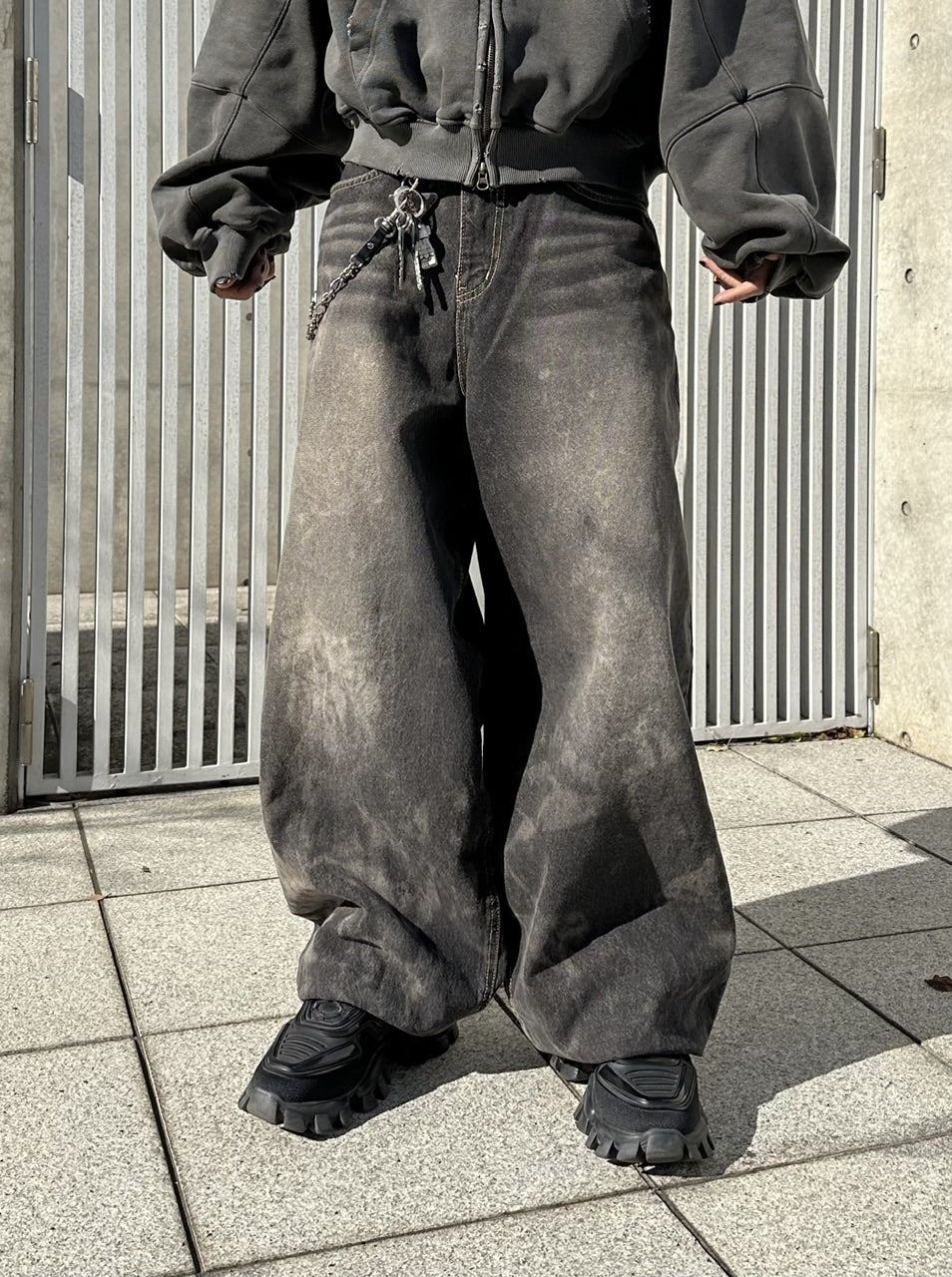 大阪店WEB限定受注制【Chikashitsu +】dirty wash balloon denim pants