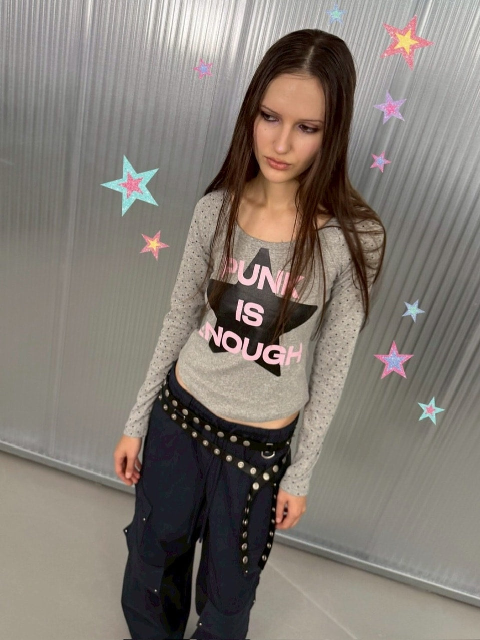 SETUP‐EXE】STAR SLEEVE PUNK TOP / 【セットアップエグゼ】スター