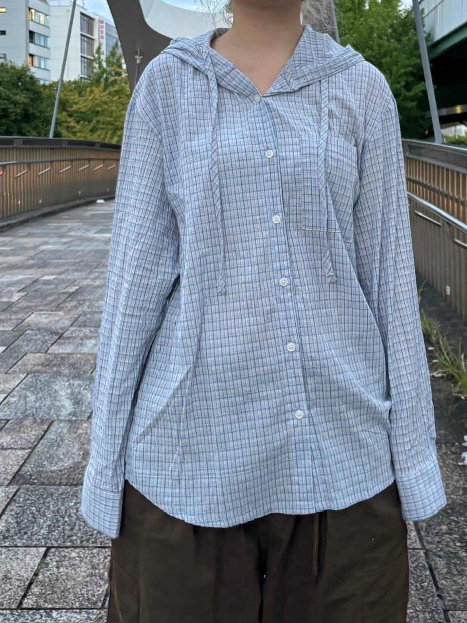 受注制【OaKS】oversize hoodie check shirt (2color) – PRESSING WEB SHOP