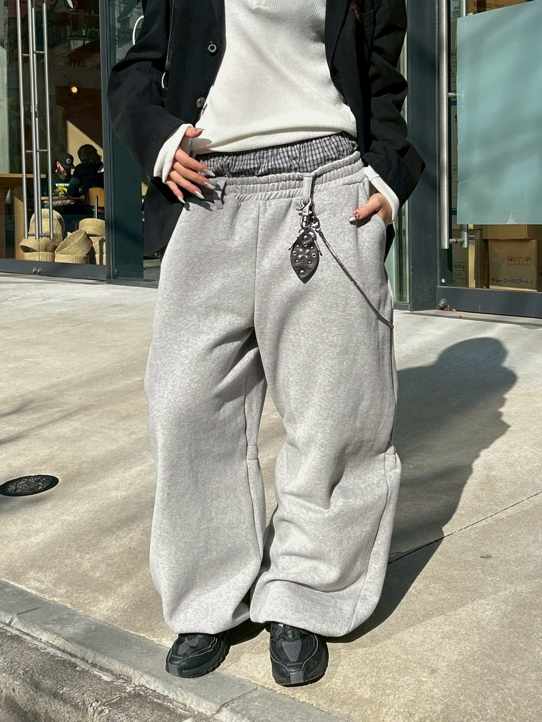 受注制【Chikashitsu +】layered heavy sweat pants (2color
