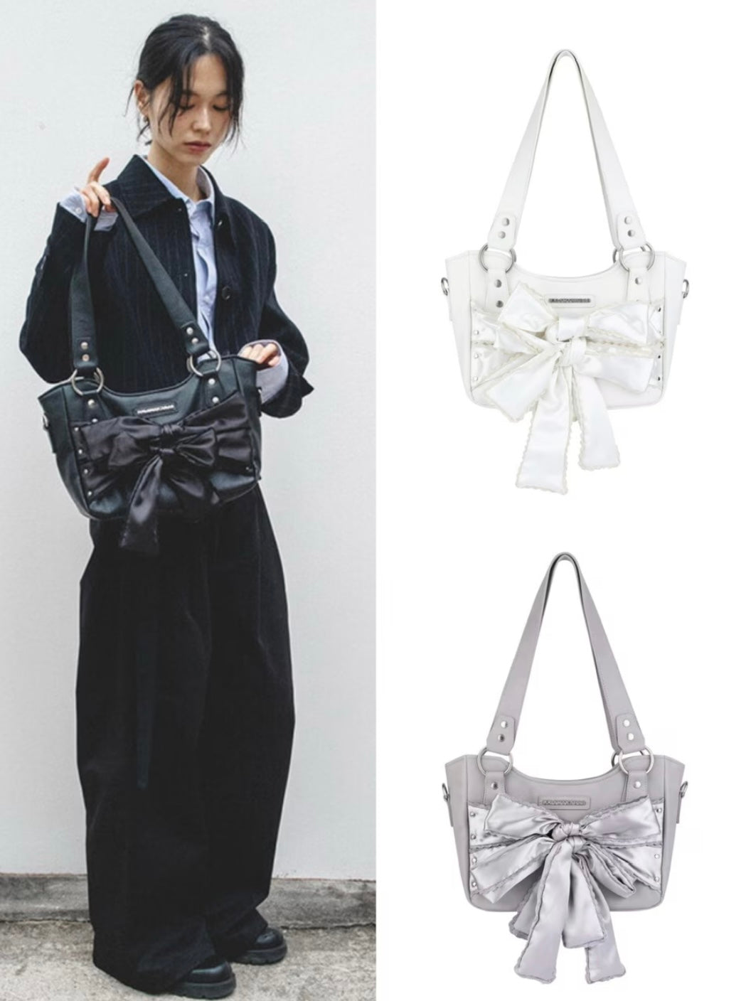 IUGAMAKARAS】Laced Ribbon Leather Shoulder Bag – PRESSING WEB SHOP