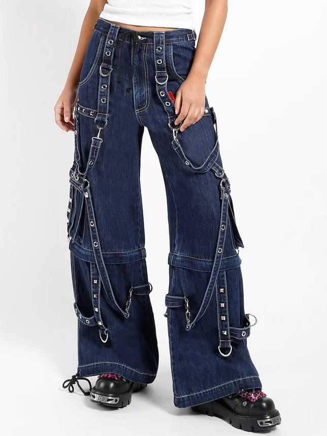 90s00s パンクTripp NYC コットンライダースジャケットジップ欠損 90s GAP オールドギャップ Tバック 肉厚 レザー ジャケット 黒 M