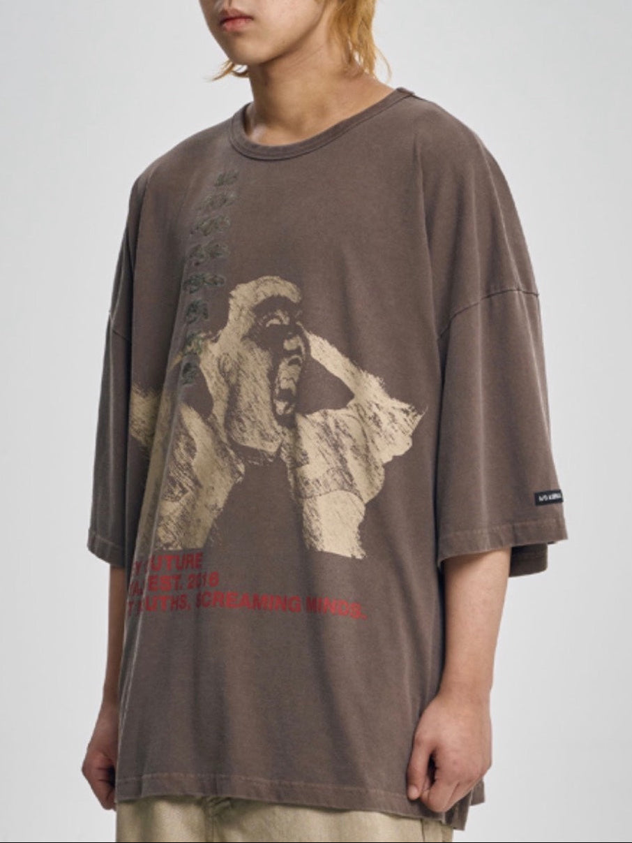 AJOBYAJO】Soundless Wailing Wide T-Shirt – PRESSING WEB SHOP