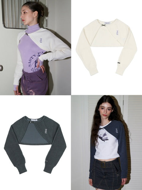 【FANCY CLUB】N.A.V BUCKLE BOLERO CARDIGAN