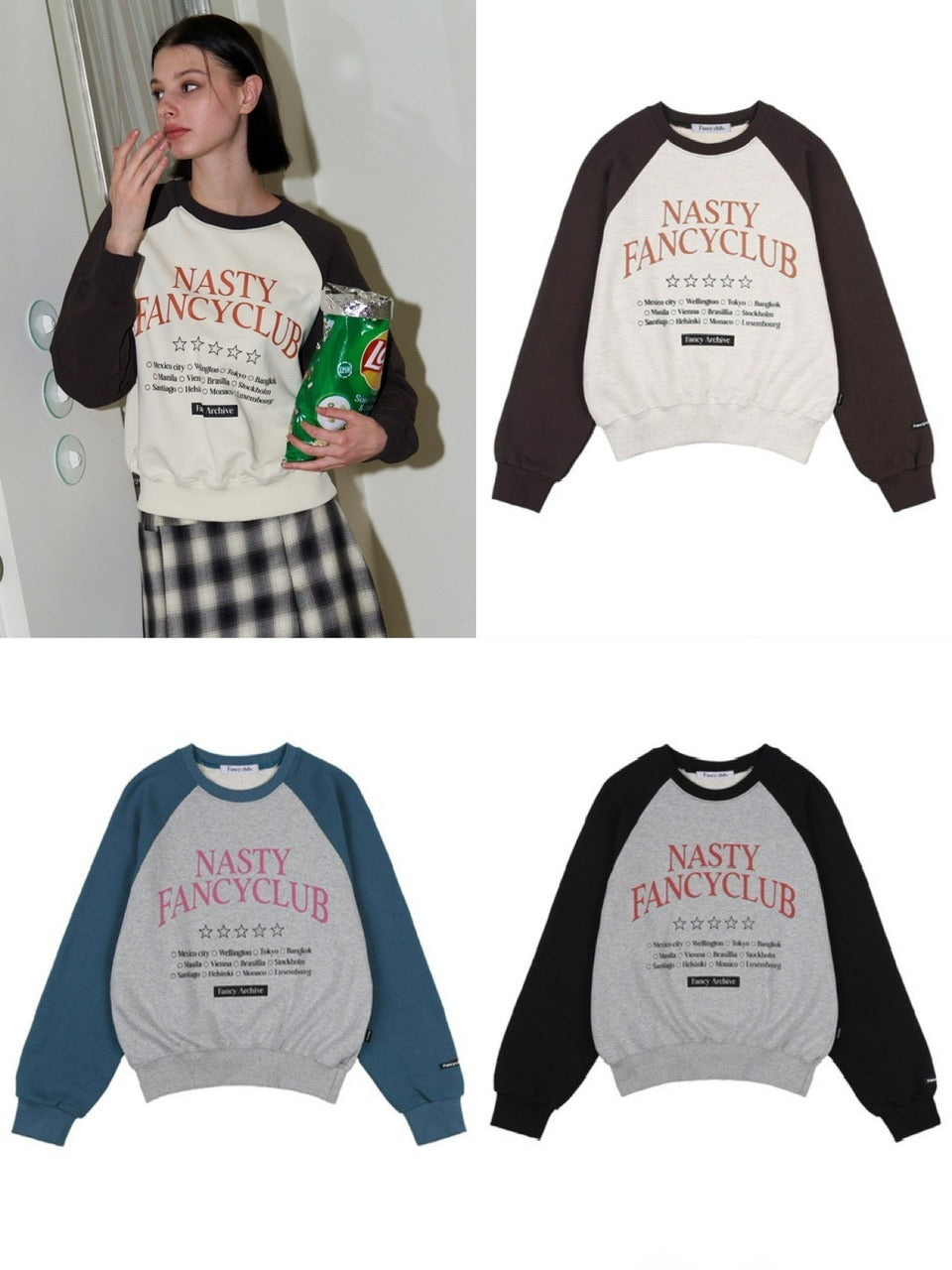 【FANCY CLUB】HELLO WORLD CROP SWEATSHIRT