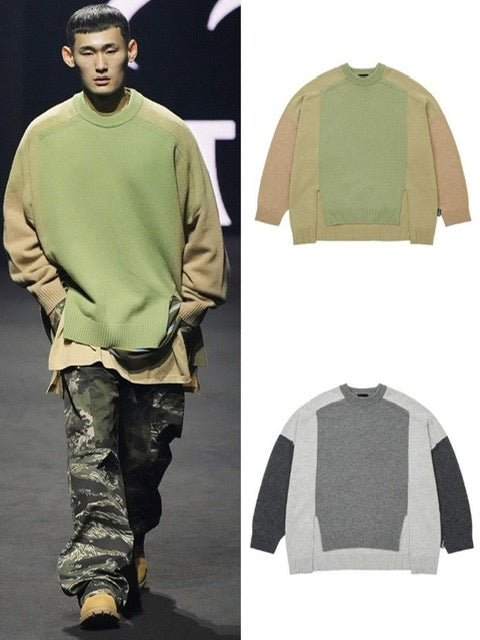【AJOBYAJO】Tri Color Mixed Sweater