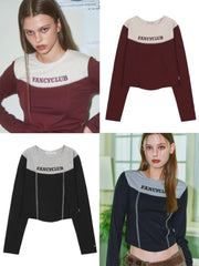 【FANCY CLUB】TURNING CLASSIC STITCH CROP TEE