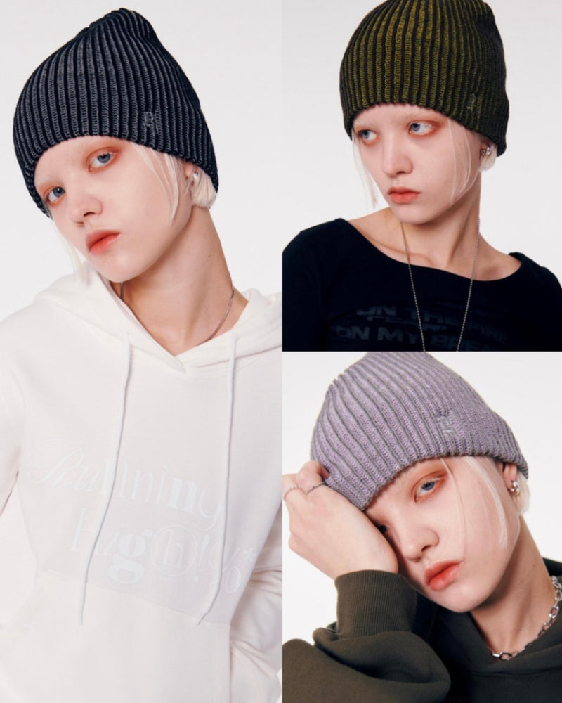 【runningHIGH】GLITTER LOGO TWO TONE BEANIE