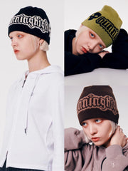 【runningHIGH】SKULL LOGO JACQUARD BEANIE