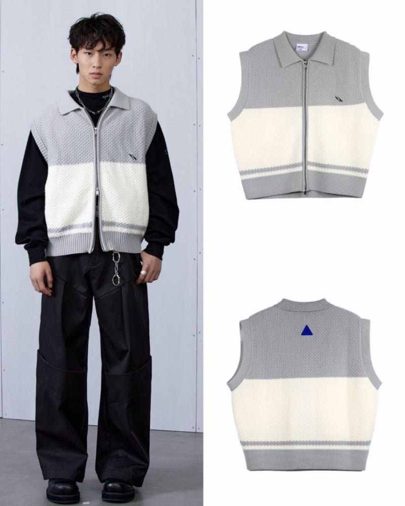 【ARCH by ROARINGWILD】ACADEMIC ZIPPER KNIT VEST
