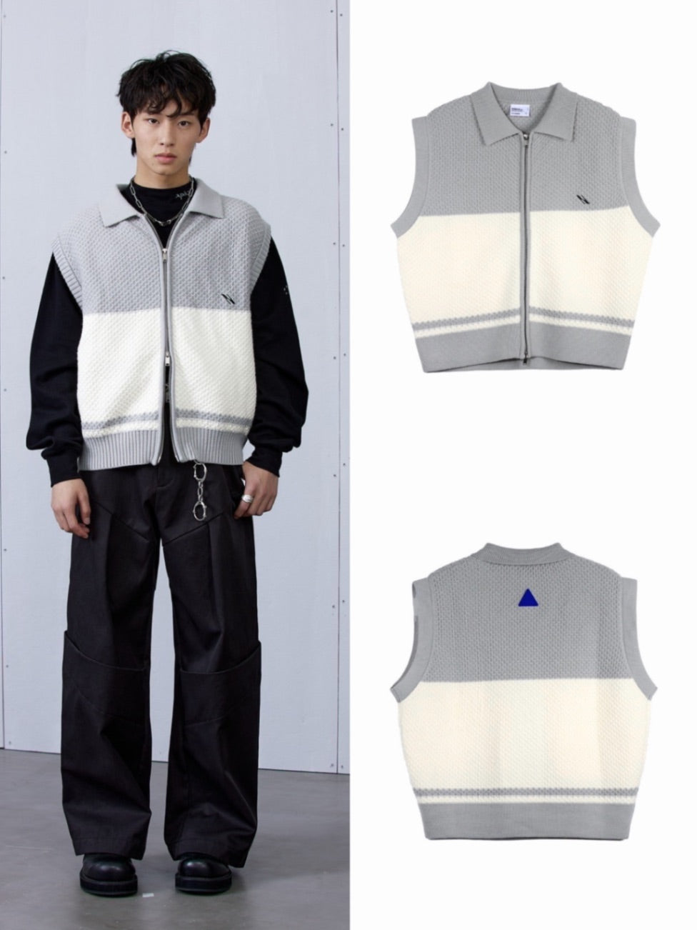 【ARCH by ROARINGWILD】ACADEMIC ZIPPER KNIT VEST