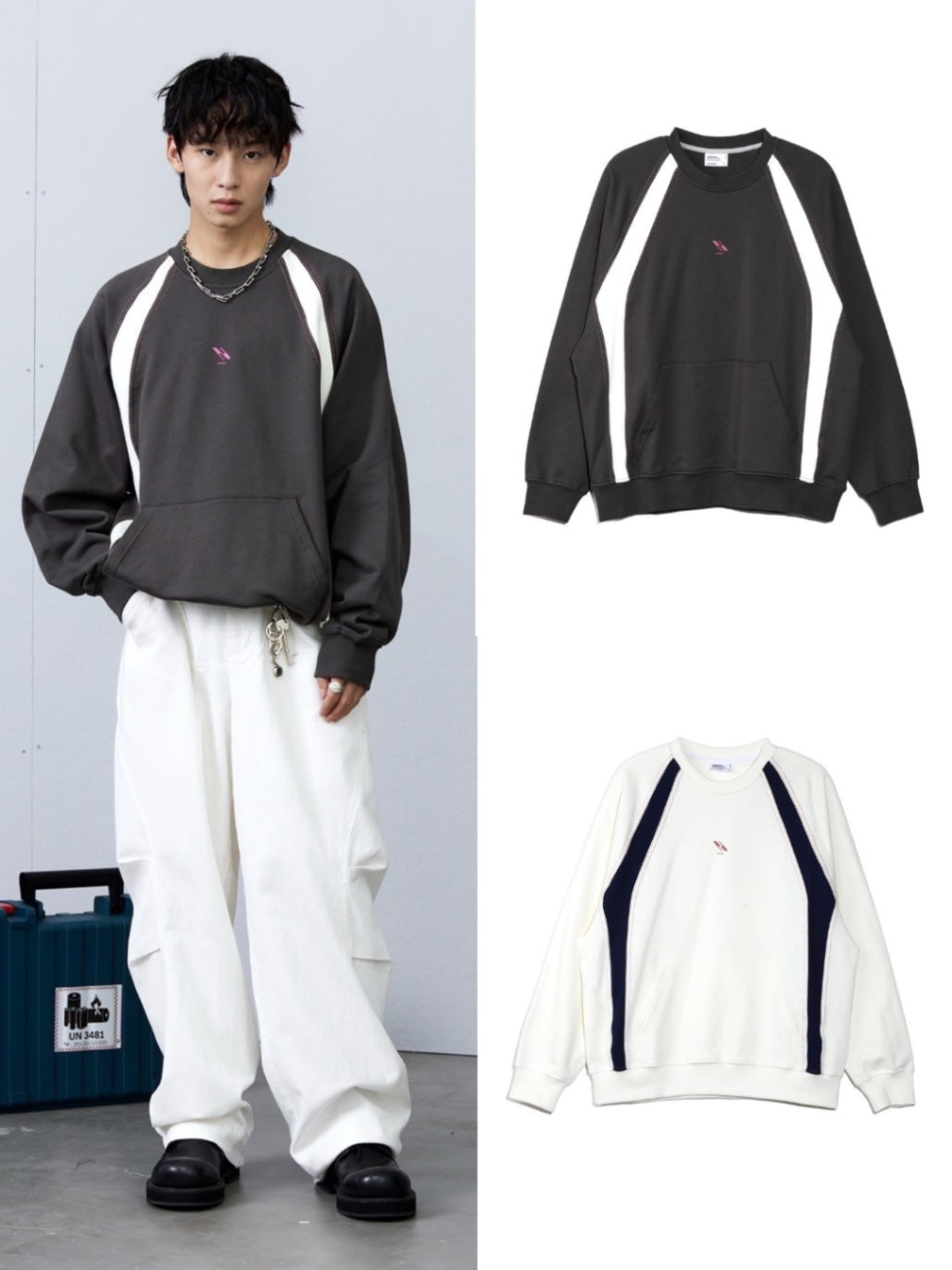 【ARCH by ROARINGWILD】STITCH PATCHWORK SWEATERSHIRT