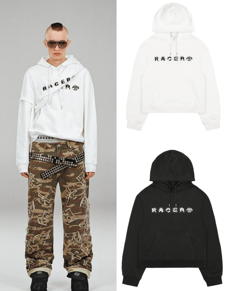 【RACER WORLDWIDE】Spike Text Hoodie