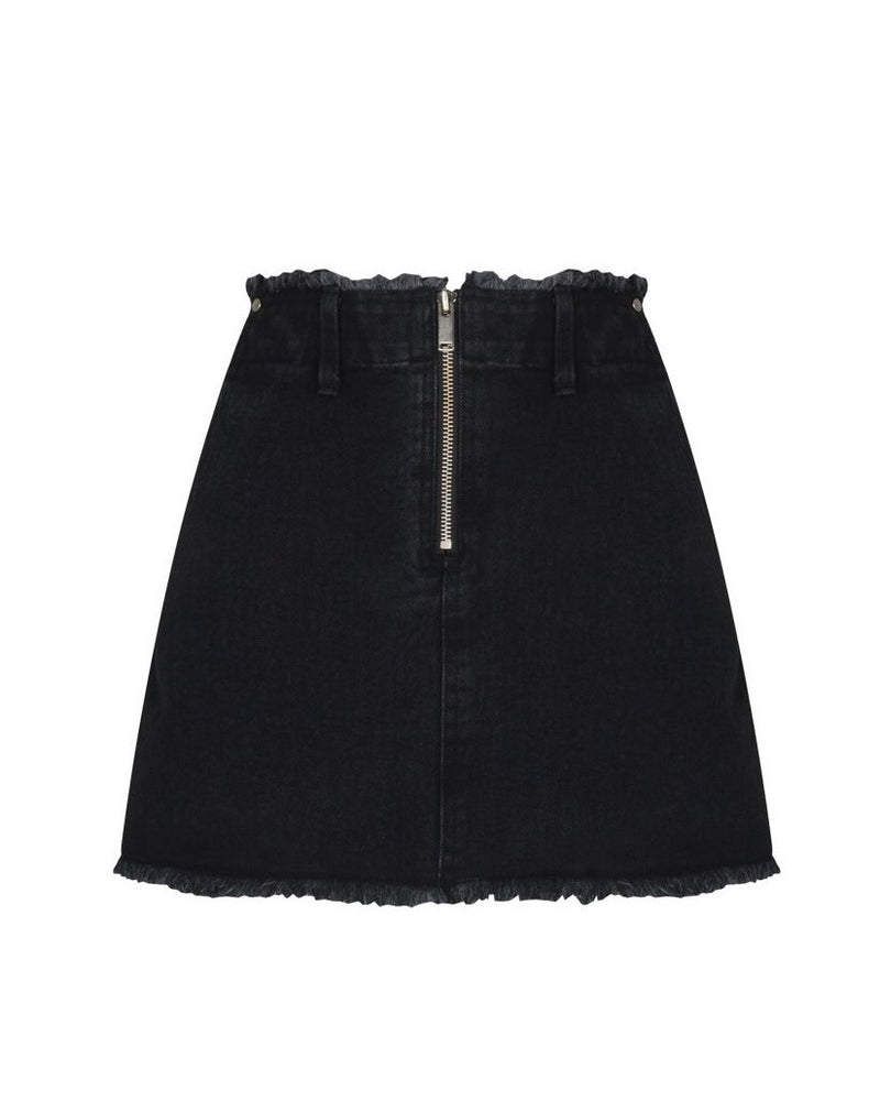 【MORE THAN BLACK】CUT OFF DENIM SKIRT