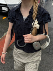 受注制【OaKS】ribbon tie short sleeve shirt (2color)