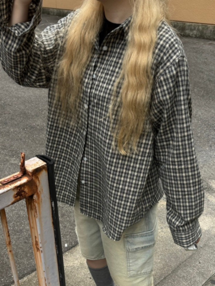 受注制【OaKS】loose fit check shirt (2color)