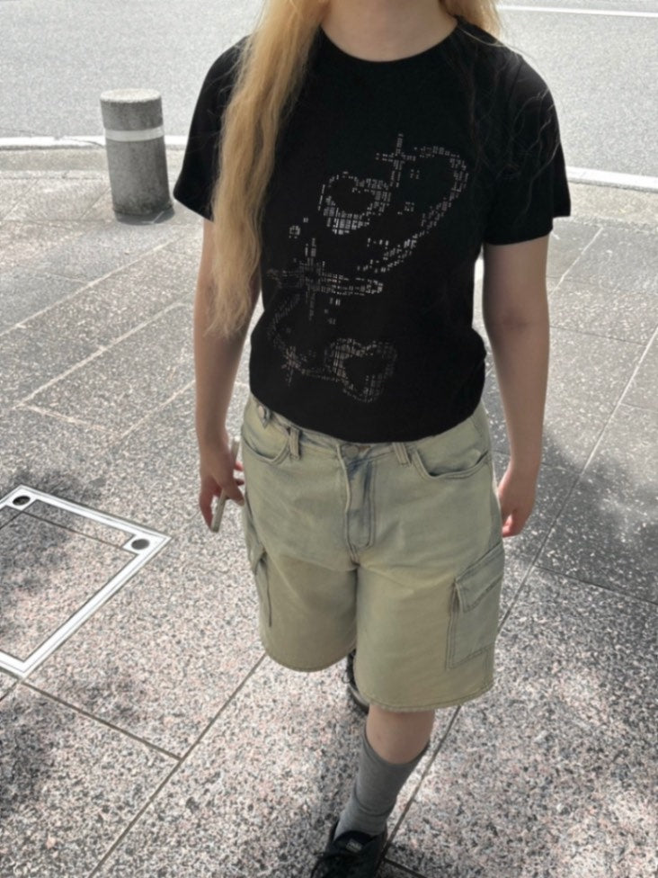 受注制【OaKS】twinkle cropped t-shirt (2color)