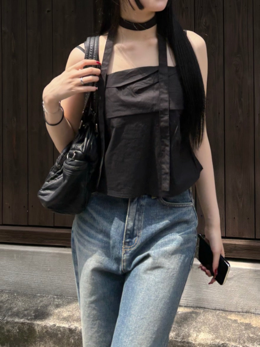 受注制【OaKS】choker set sleeveless blouse (3color)