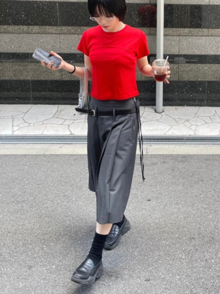 受注制【OaKS】cropped half sleeve t-shirt (3color)