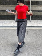 受注制【OaKS】cropped half sleeve t-shirt (3color)