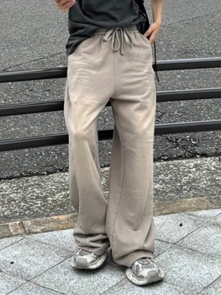 【Chikashitsu +】pigment wash buggy sweat pants (2color)