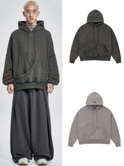 【AJOBYAJO】Curve Pocket Washed Hoodie