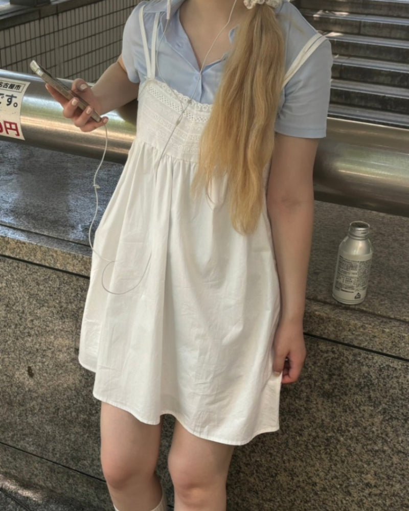 受注制【OaKS】lace mini camisole onepiece