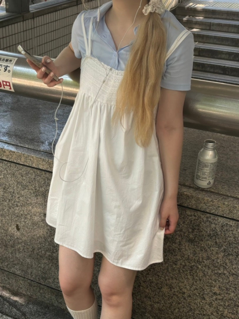 受注制【OaKS】lace mini camisole onepiece