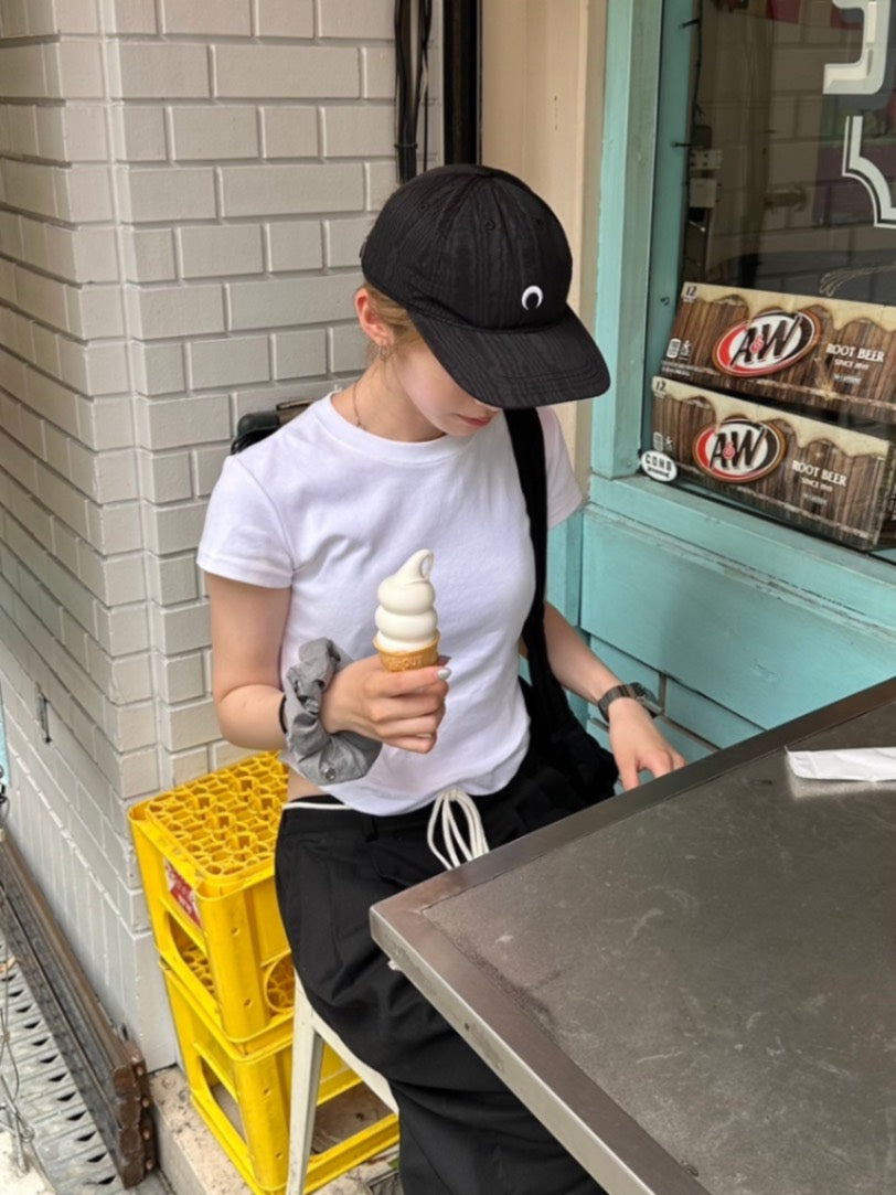 受注制【OaKS】basic cropped half sleeve t-shirt (2color)