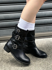 受注制【OaKS】belt strap middle boots
