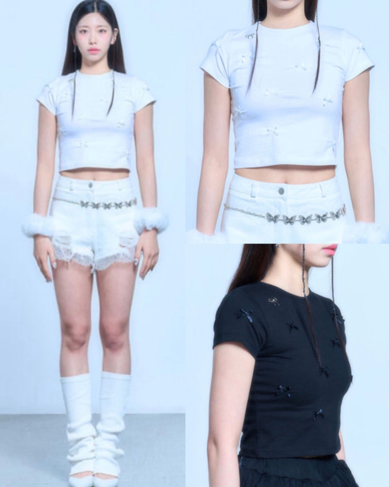 【SCHISM INDUCING】RIBBON CHARM T SHIRT