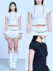 【SCHISM INDUCING】RIBBON CHARM T SHIRT