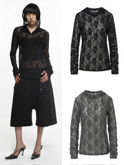 【NACHE】LACE HOODIE SHIRT